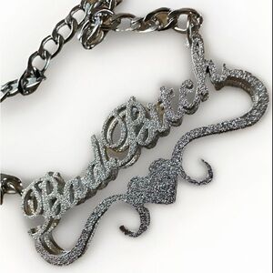 Bad B*tch Bad girl necklace chain silver new hip hop punk goth